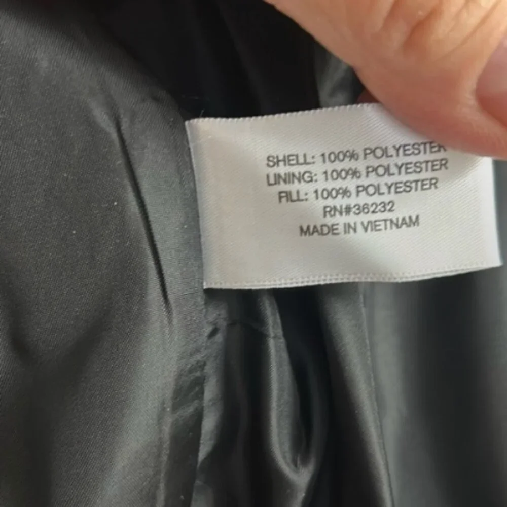 St John’s Bay Heavyweight Short Puffer Jacket in Black/White Houndstooth Plaid - Picture 9 of 10